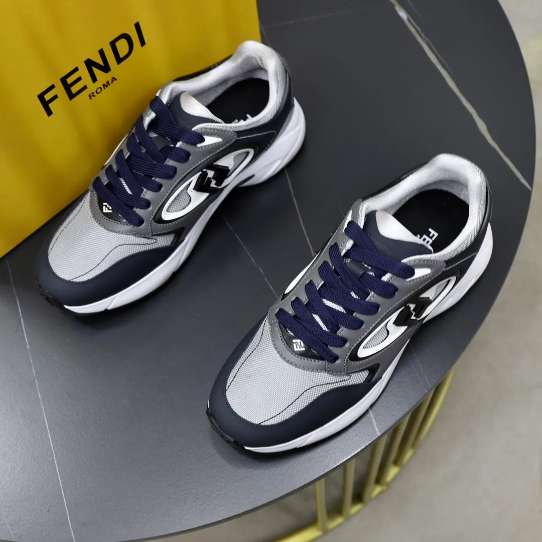 FENDI men's shoes 💰760💰 - High-end quality original items 🔍🔍🔍 casual sports shoes - Upper: 🔝 Napa calfskin, silk calfskin, brand canvas cloth, shoe body sewn with brand plastic totem - Lining: brand canvas - Outsole: ultra-light TPU foam rubber; two-color molded outsole -Ultra-high quality control and fine workmanship: outstanding (high-end, extravagance, grade) -Size: 39-44 (38, 45, can be customized)